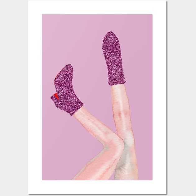 Eras Tour pink glitter boots/pink Wall Art by wallaceart